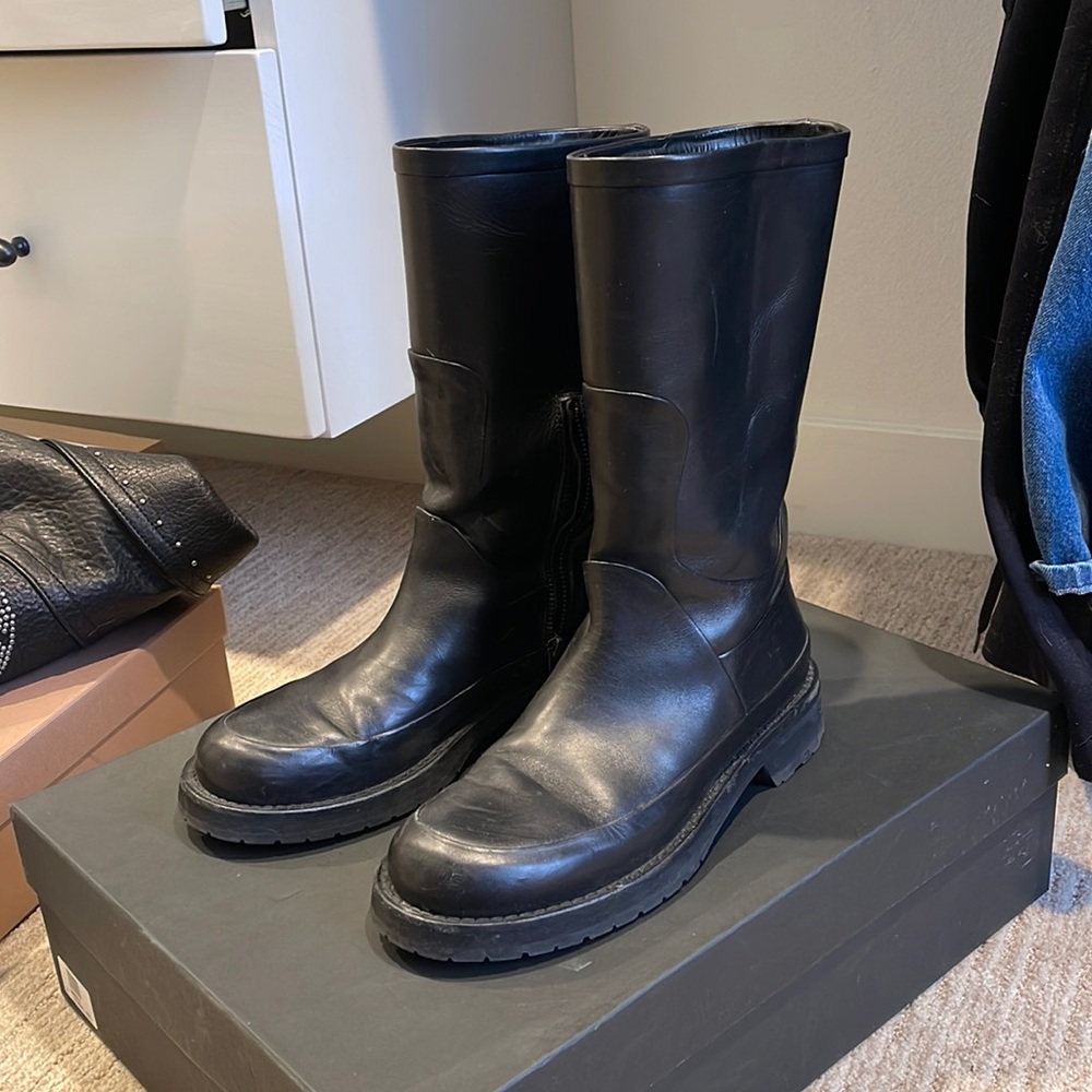 Black combat boots